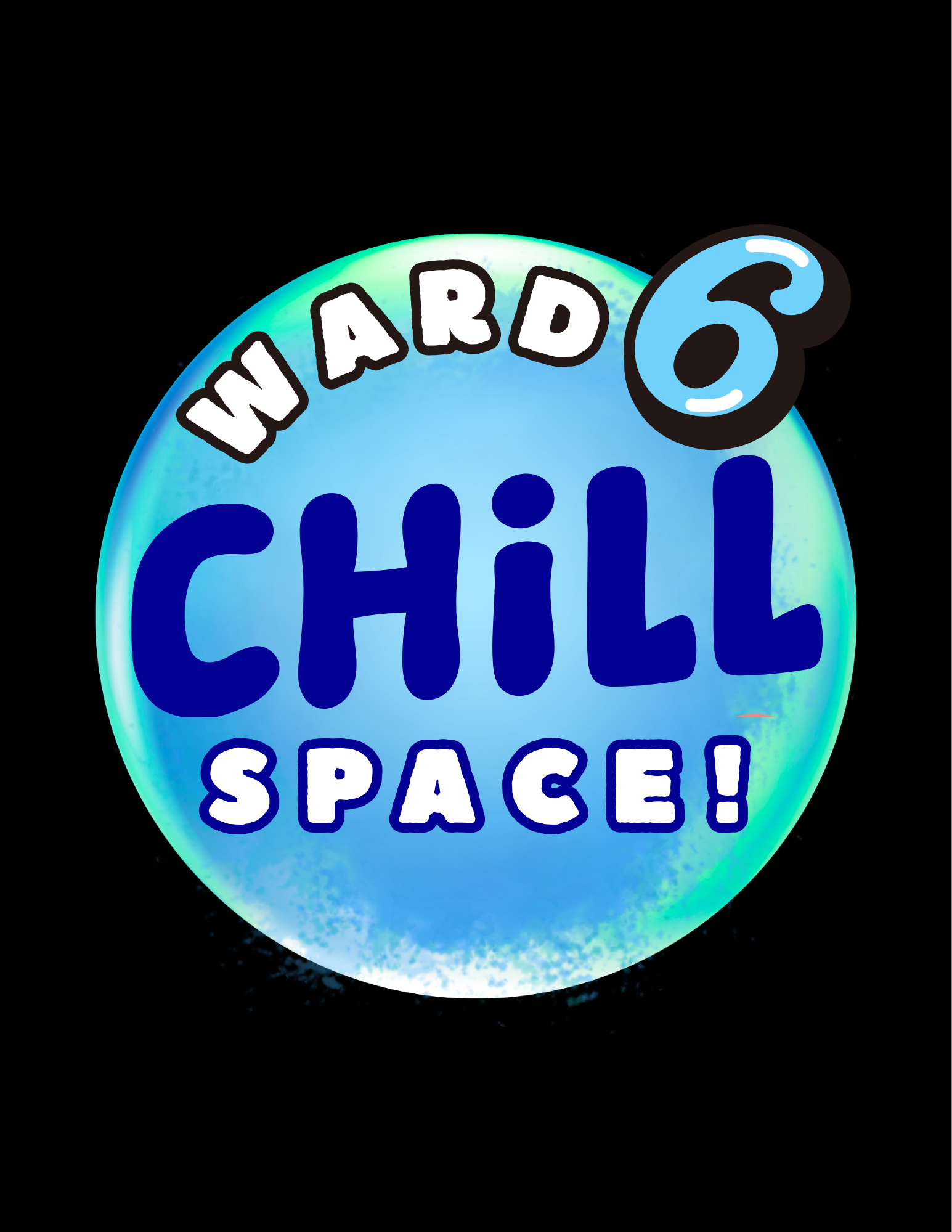 Picture of the Ward 6 Chill Space logo. A circle with the words Chill Space in it and Ward 6.