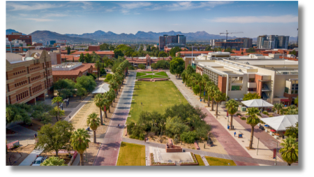 University of Arizona outdoor mall from above