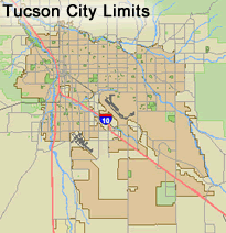 Tucson City Limits map