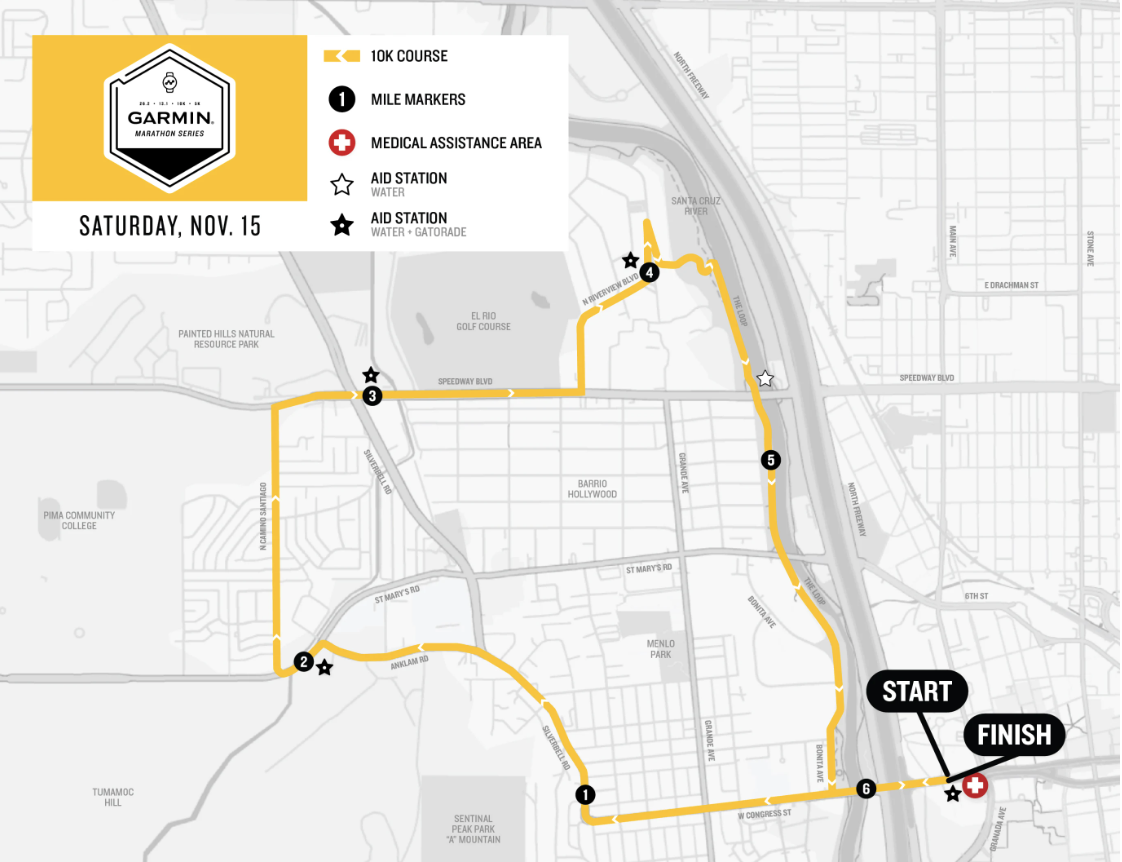 Garmin Marathon 10K Route with Mile Markers.png