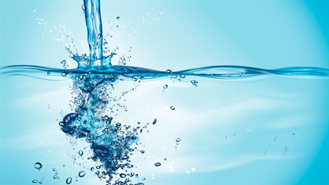 Flowing water with stream and splash
