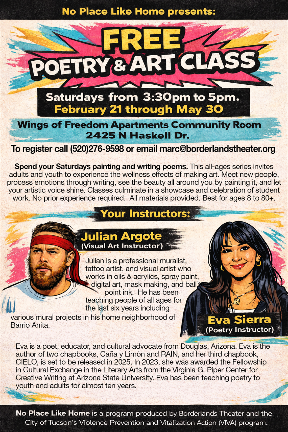 Free poetry and art classes at wings of freedom apartments