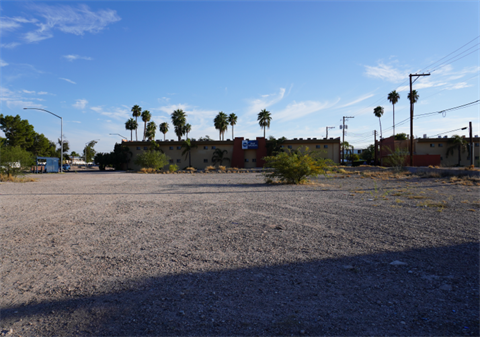 Empty lot at Stone and Speedway purchased by the City of Tucson for future affordable housing.