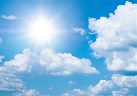 Sun shining on a cloudy day