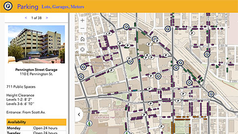 Interactive parking map