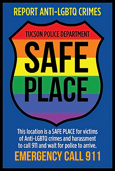 TPD Safe Place rainbow badge logo